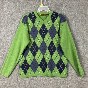 Retrofit Sweater XL Men's Pullover Geometric Green Acrylic Blend‎ Adults